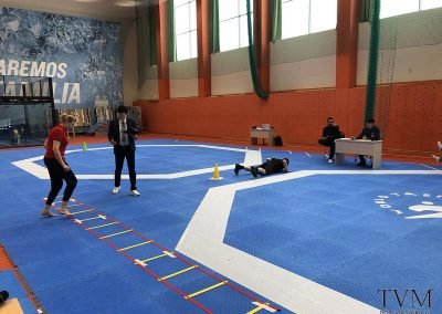 Performing burpees during physical abilities testing at the World Taekwondo Tokyo Olympic Referee Selections Camp, representing Ireland. Moscow, Russia, 2019.